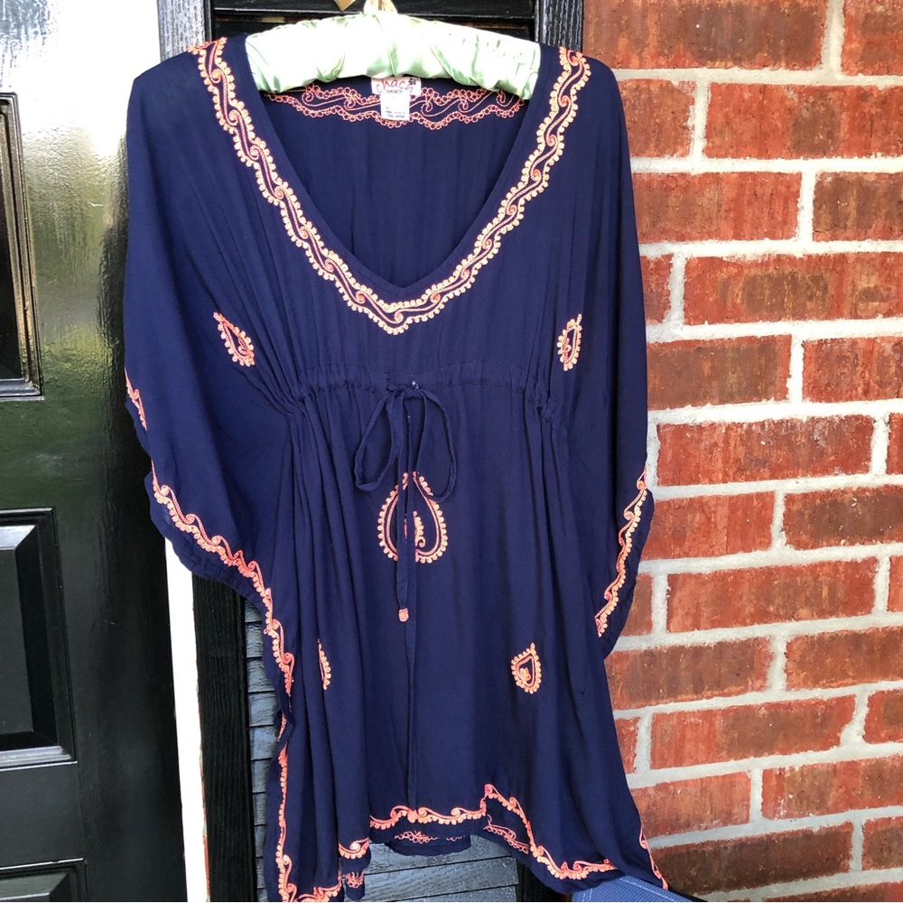 Chach Beach Embroidered swimsuit coverup M